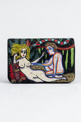 Vintage Bradley Adam & Eve Beaded Bag Front on Grey at Recess Los Angeles