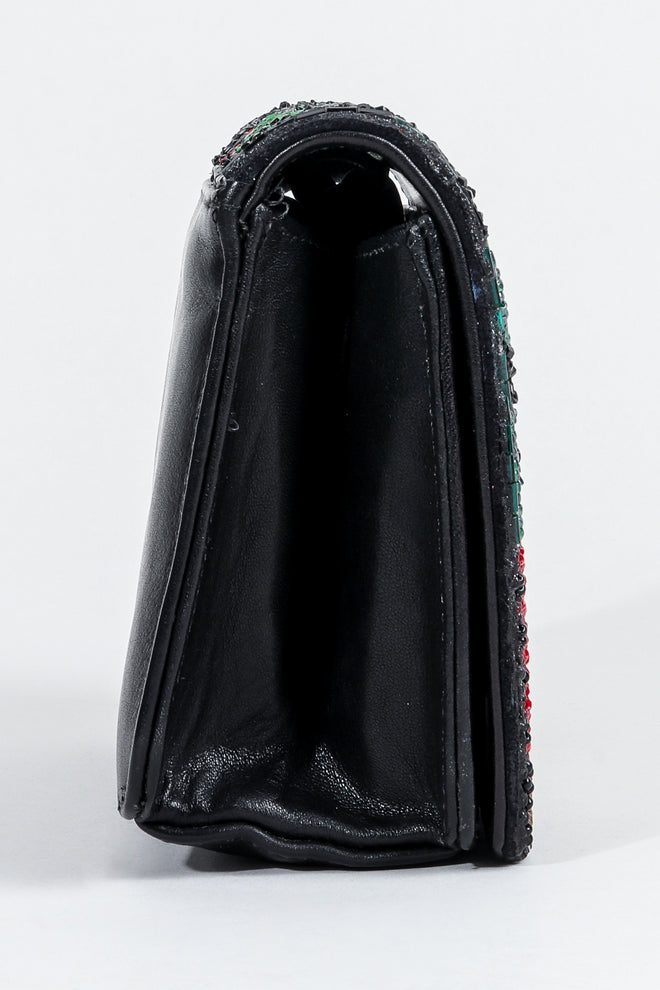 Vintage Bradley Adam & Eve Beaded Bag Side 1 on Grey at Recess Los Angeles