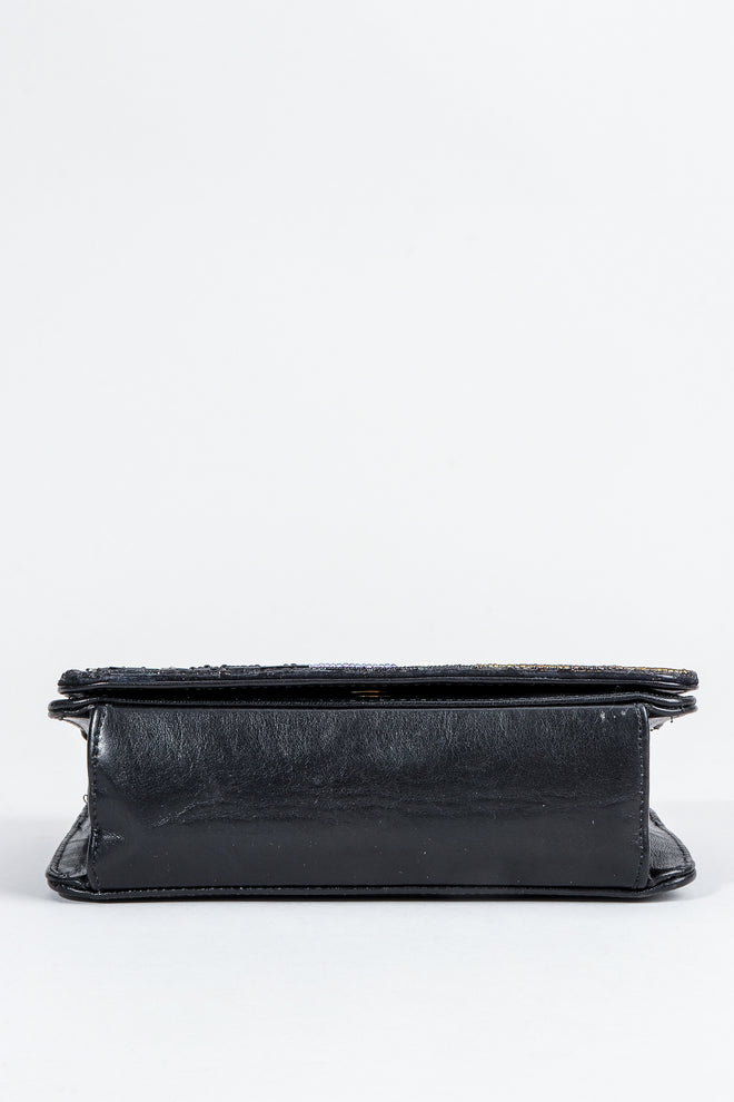 Vintage Bradley Adam & Eve Beaded Bag Bottom on Grey at Recess Los Angeles