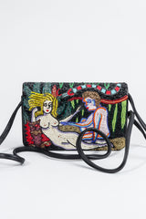 Vintage Bradley Adam & Eve Beaded Bag Front with strap at Recess Los Angeles