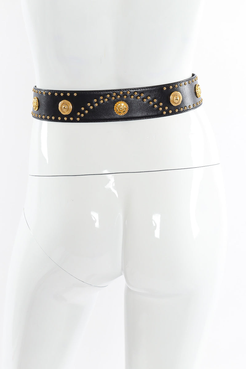 Vintage Escada Black Leather Medallion Stud Belt – Recess