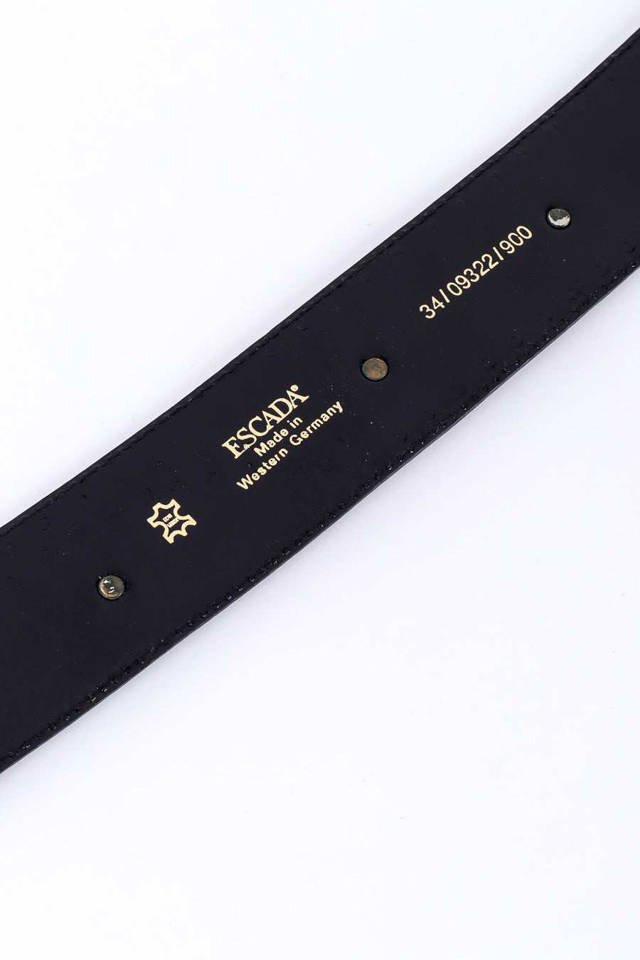 Vintage Escada Black Leather Medallion Stud Belt – Recess display picture 3