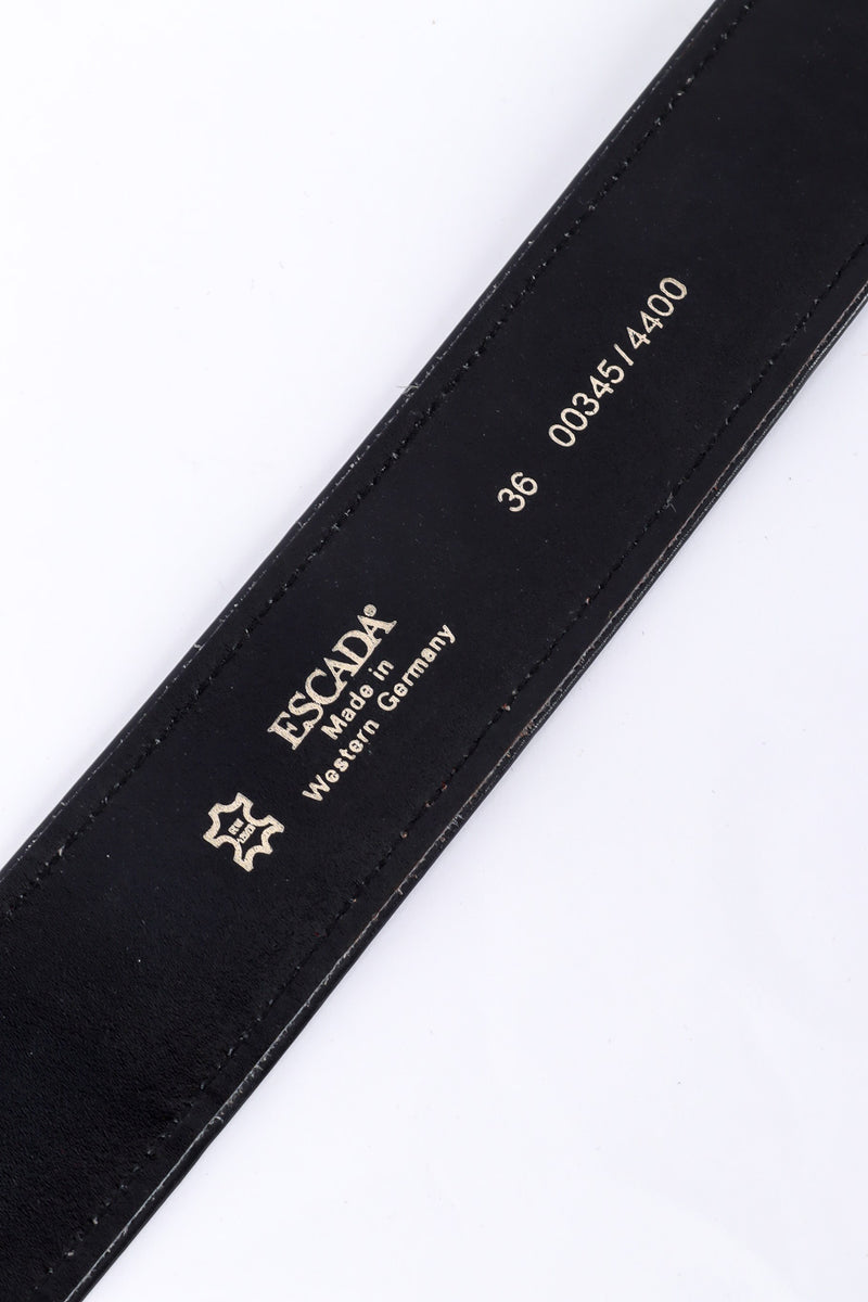 Black leather and suede color block belt by Escada label @recessla