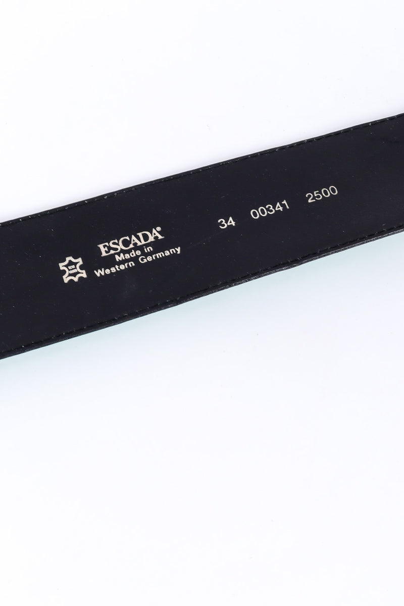 Wide sueded leather color block belt by Escada inside label @recessla
