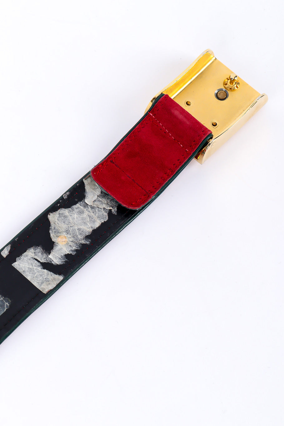 leather belt with Roman studs by Escada inside buckle @recessla