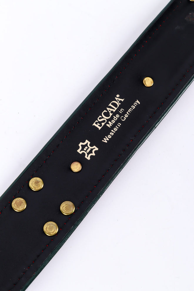 leather belt with Roman studs by Escada label @recessla