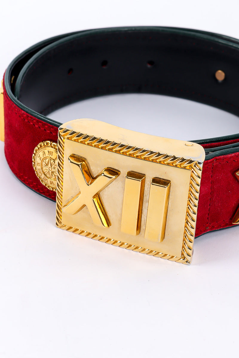 leather belt with Roman studs by Escada buckle @recessla