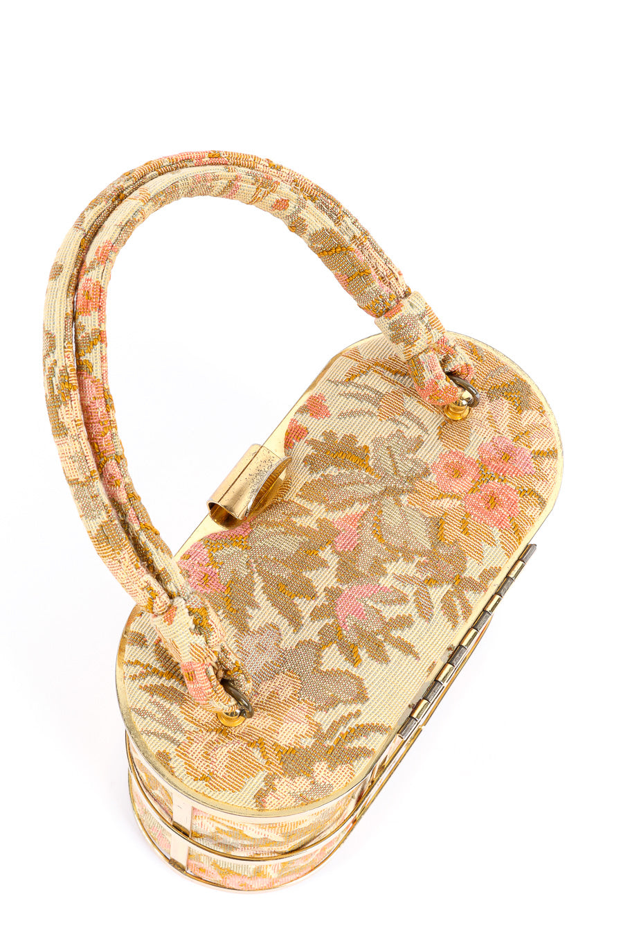 Etra brocade caged oval box bag fabric details @recessla