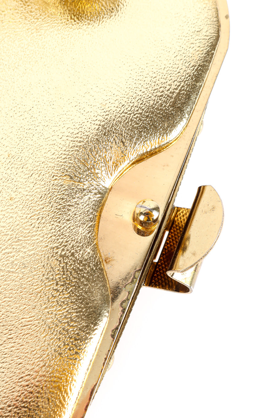 Etra metallic caged oval box bag closure clasp detail @recessla