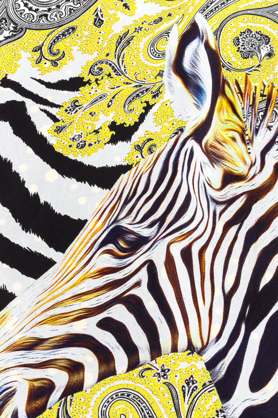 Poncho scarf top by Etro zebra close @recessla