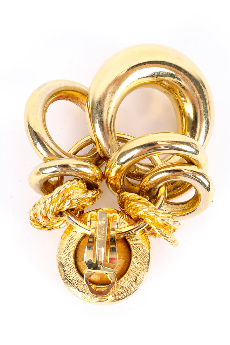 Gold rings cluster loop earrings back side photo detail. @recessla