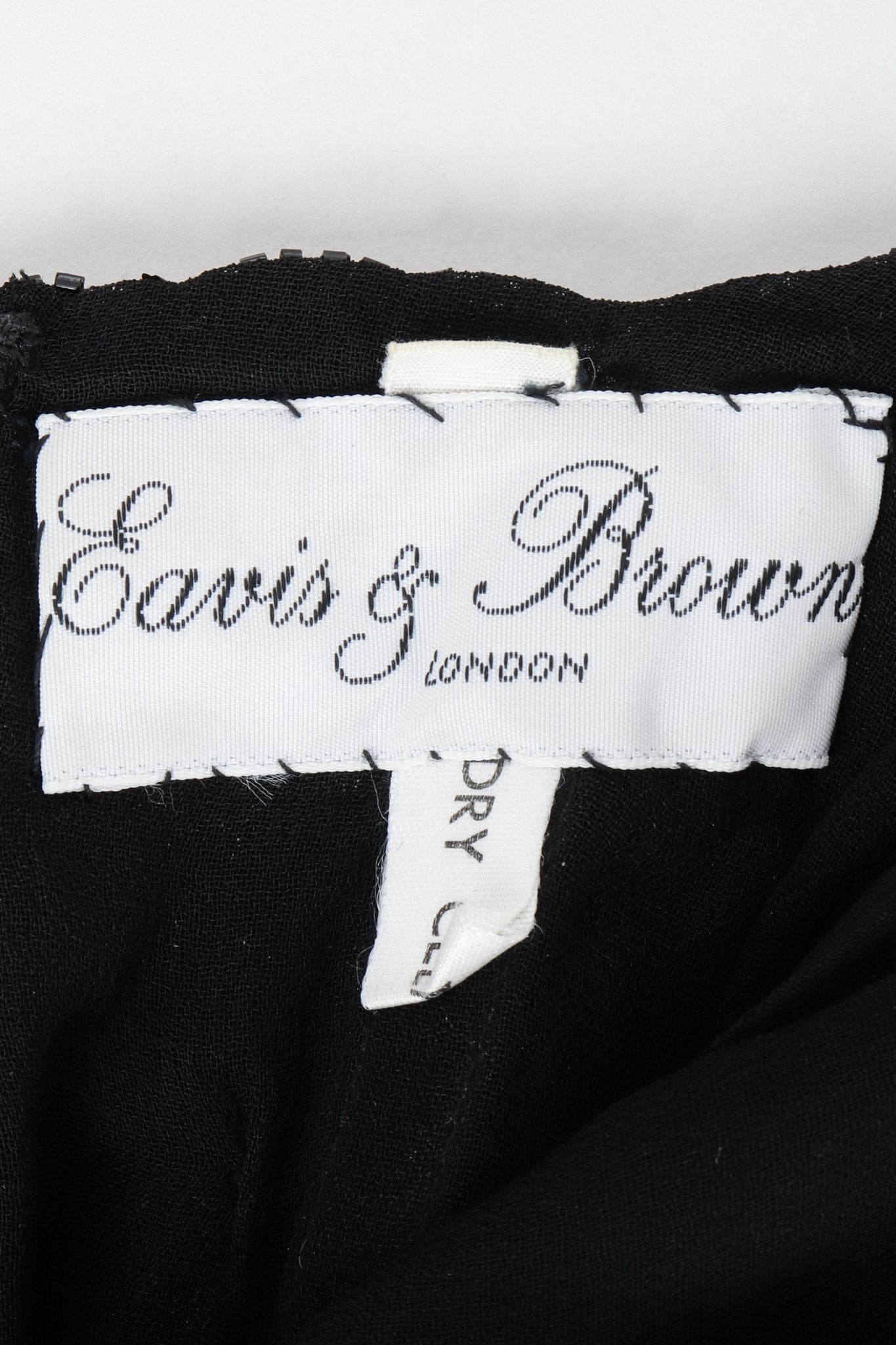 Vintage Eaves & Brown Beaded Silk Event Dress Label at Recess