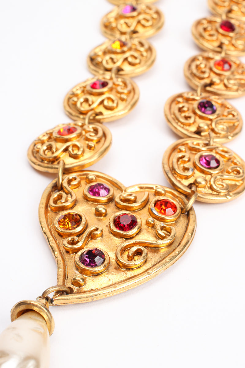 Vintage Edouard Rambaud Heart Medallion Necklace detail at Recess Los Angeles