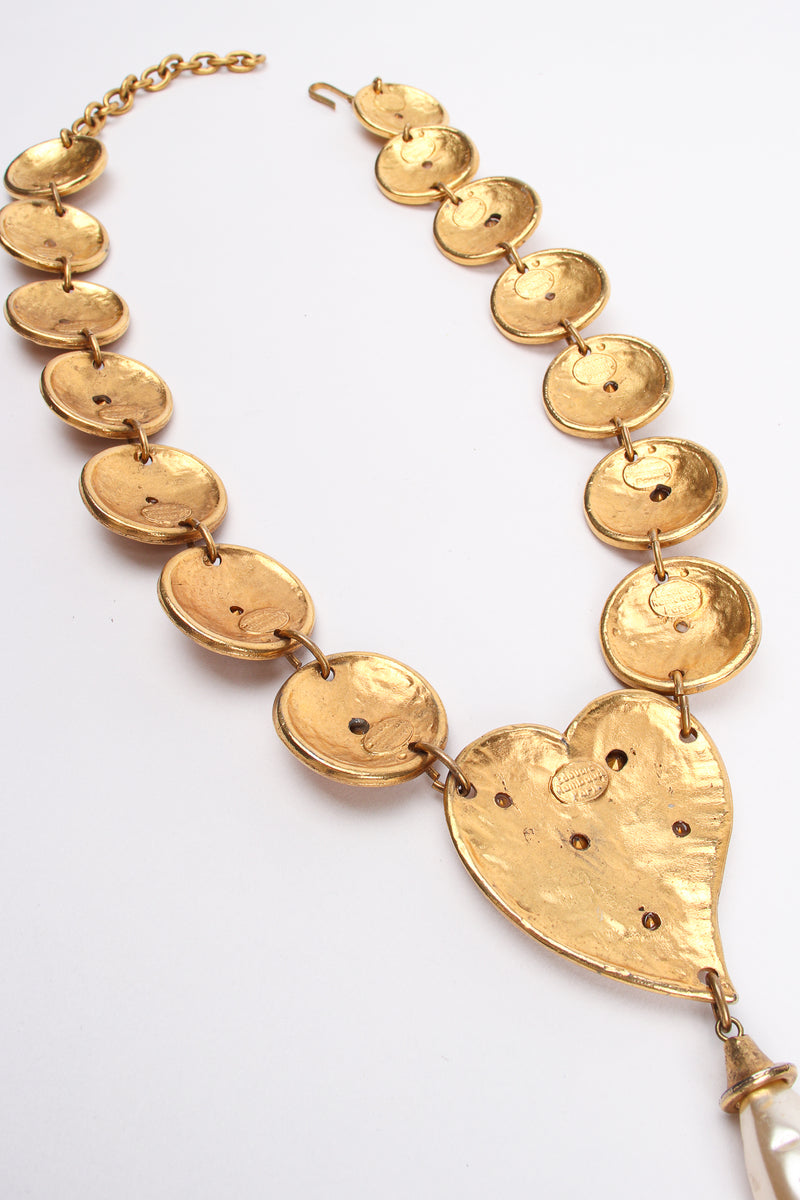Vintage Edouard Rambaud Heart Medallion Necklace backside at Recess Los Angeles
