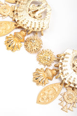 Recess Vintage Edouard Rambaud Gold Etruscan Chandelier Earrings on white Background