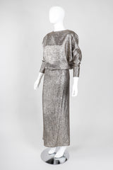 Recess Los Angeles Vintage Edward Harney Metallic Lamé Oscar Cowl Back Dress
