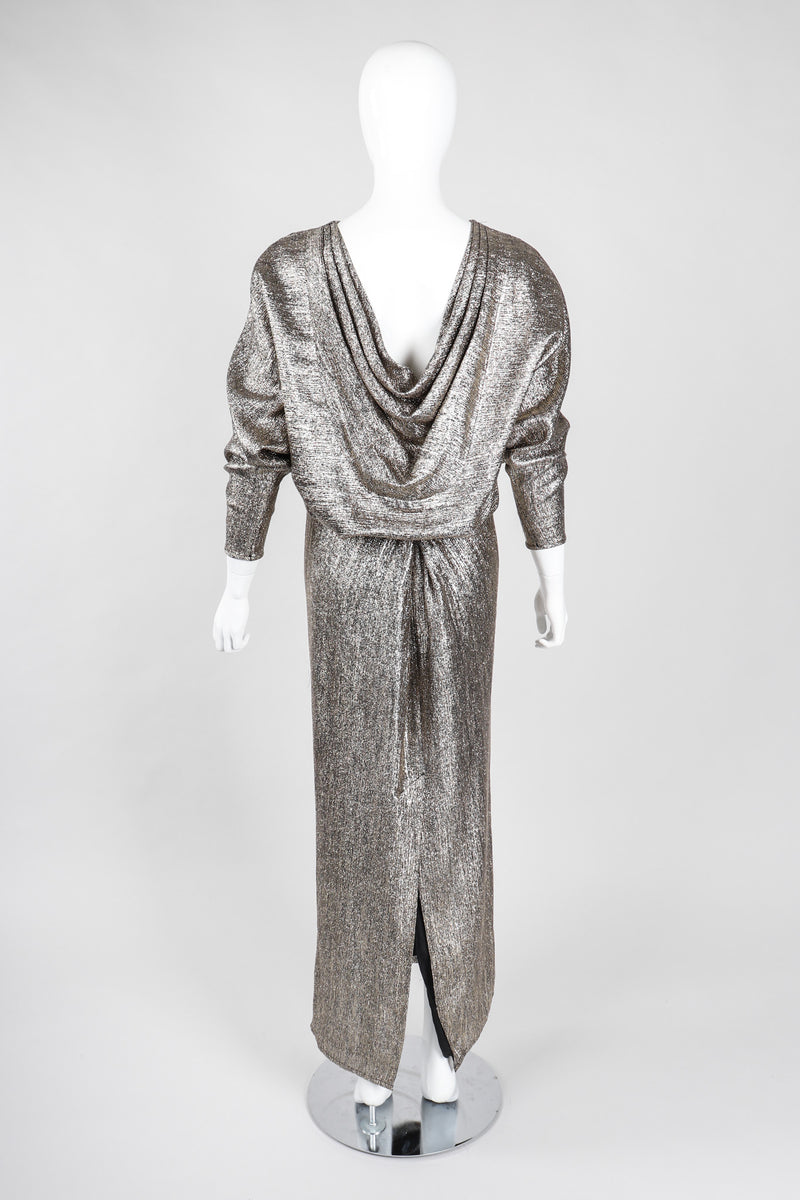 Recess Los Angeles Vintage Edward Harney Metallic Lamé Cowl Back Dress