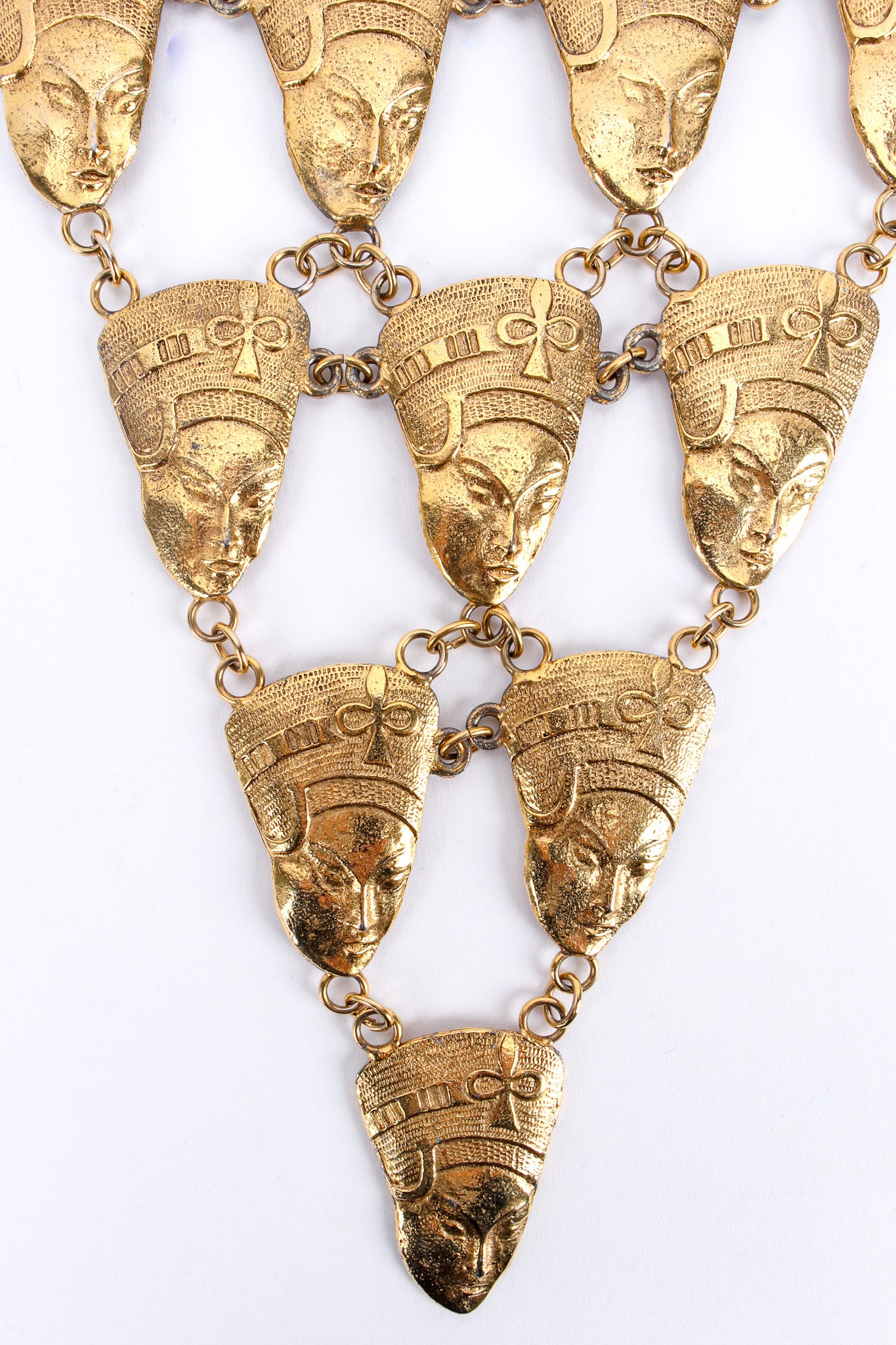 Vintage Egyptian Goddess Pyramid Bib Necklace end pendant @ Recess LA