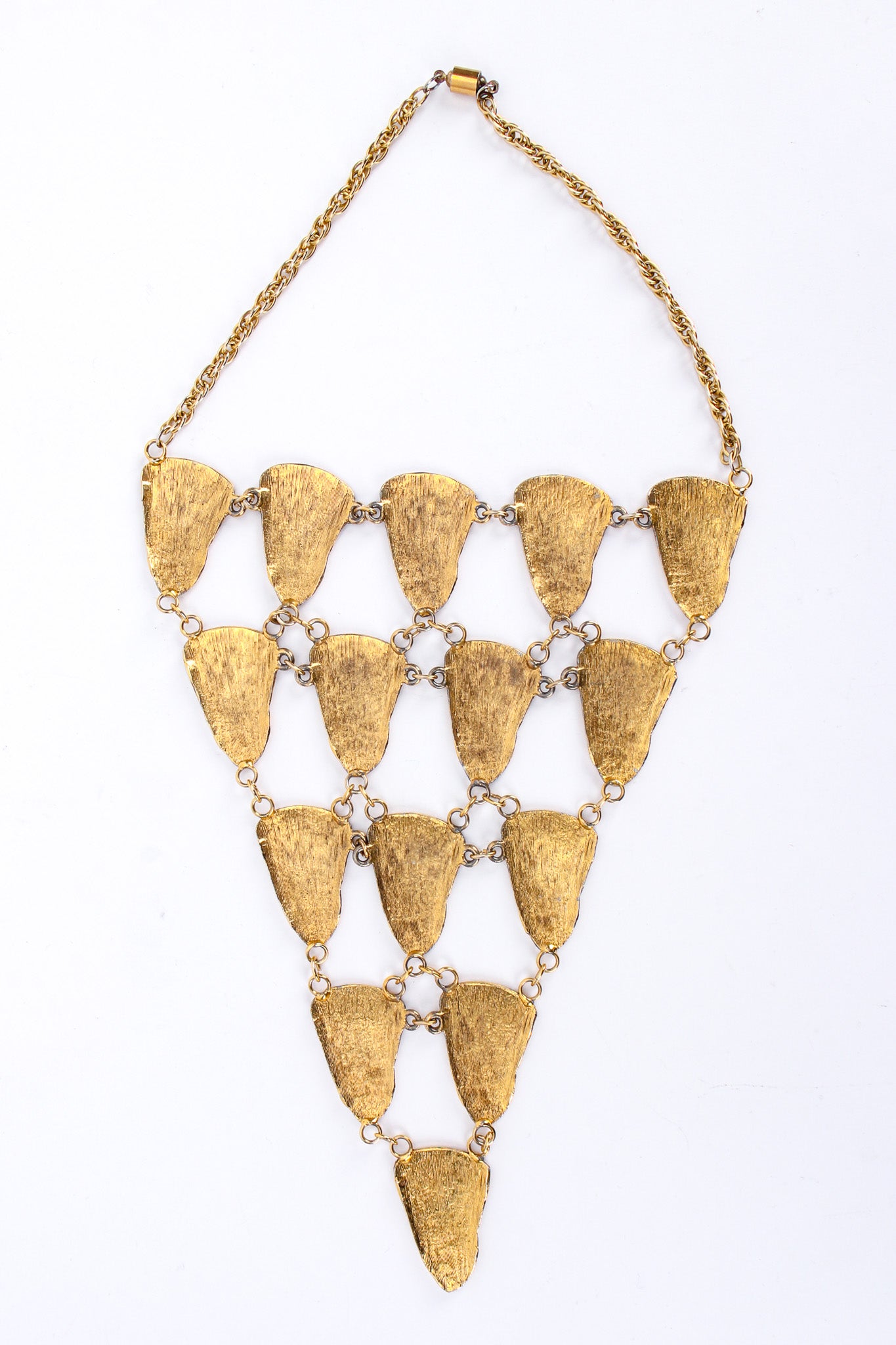 Vintage Egyptian Goddess Pyramid Bib Necklace reverse side @ Recess LA