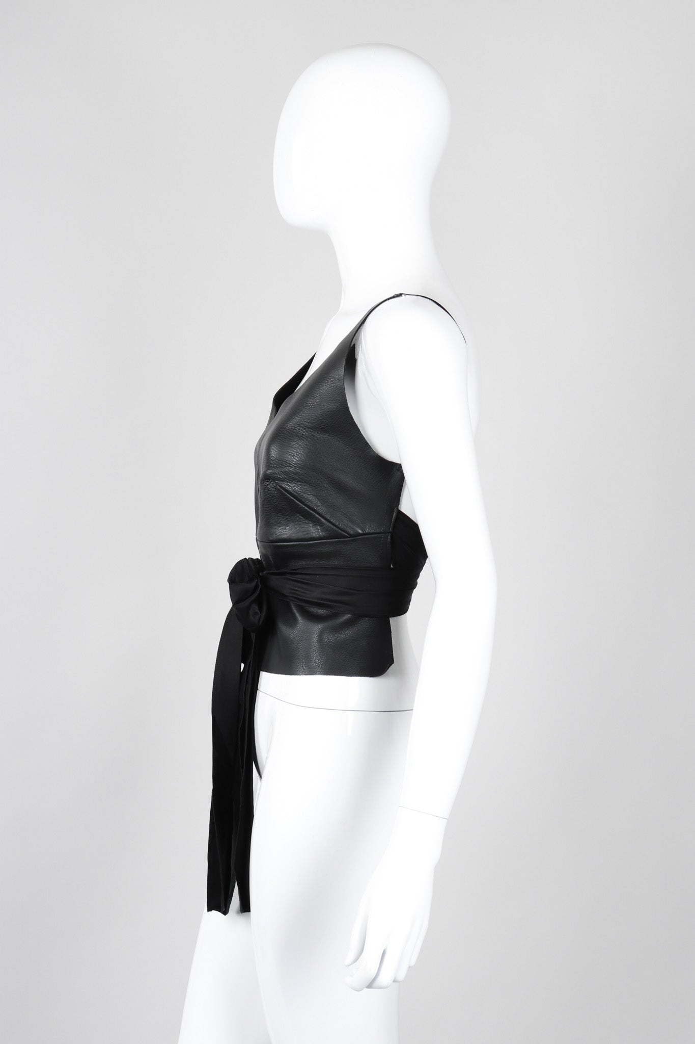 Recess Los Angeles Vintage Elisabetta Rogiani Leather Tie-Back Backless Camisole