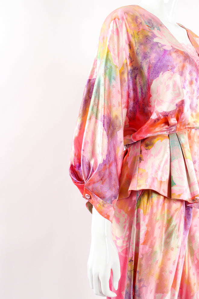 Vintage Emanuel Ungaro Parallèle Floral Silk 3-Pc Leisure Set on mannequin sleeve @ Recess LA