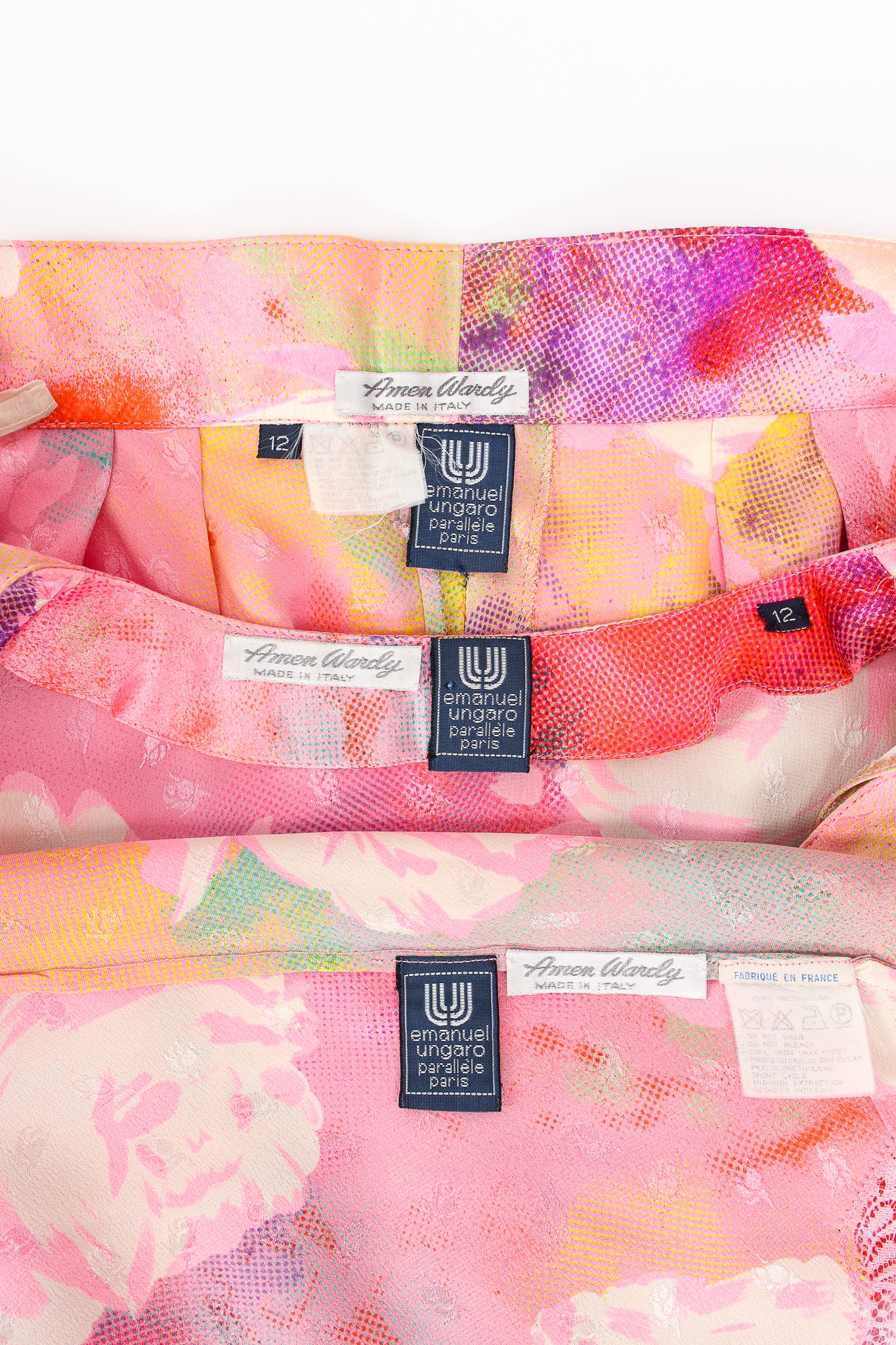Vintage Emanuel Ungaro Parallèle Floral Silk 3-Pc Leisure Set labels @ Recess LA