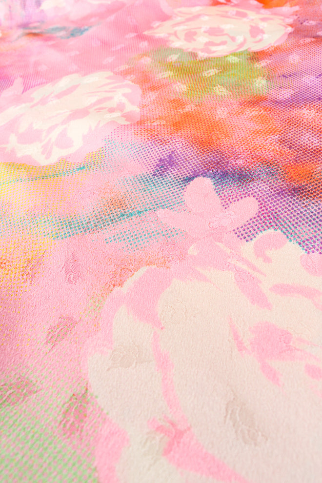 Vintage Emanuel Ungaro Parallèle Floral Silk 3-Pc Leisure Set fabric detail @ Recess LA