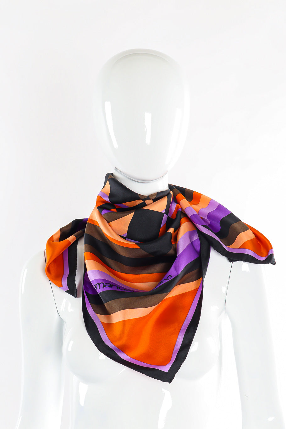 Color Block print scarf by Emanuel Ungaro photo on mannequin @recessla