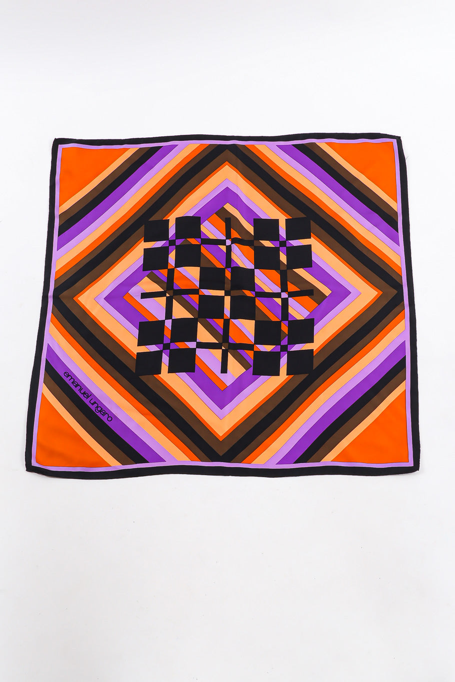 Color Block print scarf by Emanuel Ungaro Flat Lay @recessla