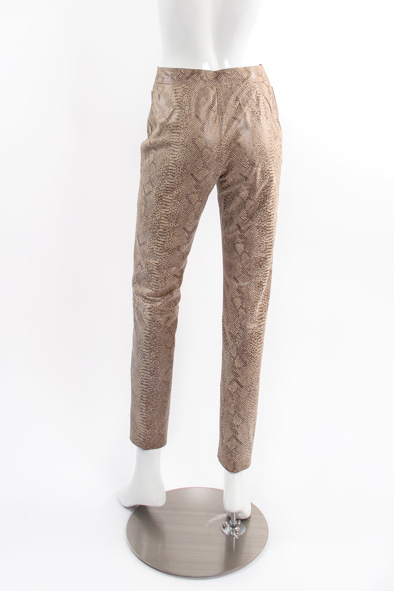 Vintage Emanuel Ungaro Suede Snakeskin Pant Suit on Mannequin back @ Recess LA