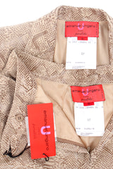 Vintage Emanuel Ungaro Suede Snakeskin Jacket & Pant Suit labels @ Recess LA