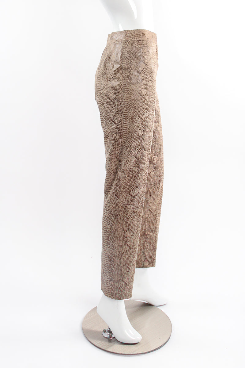 Vintage Emanuel Ungaro Suede Snakeskin Pant Suit on Mannequin side @ Recess LA