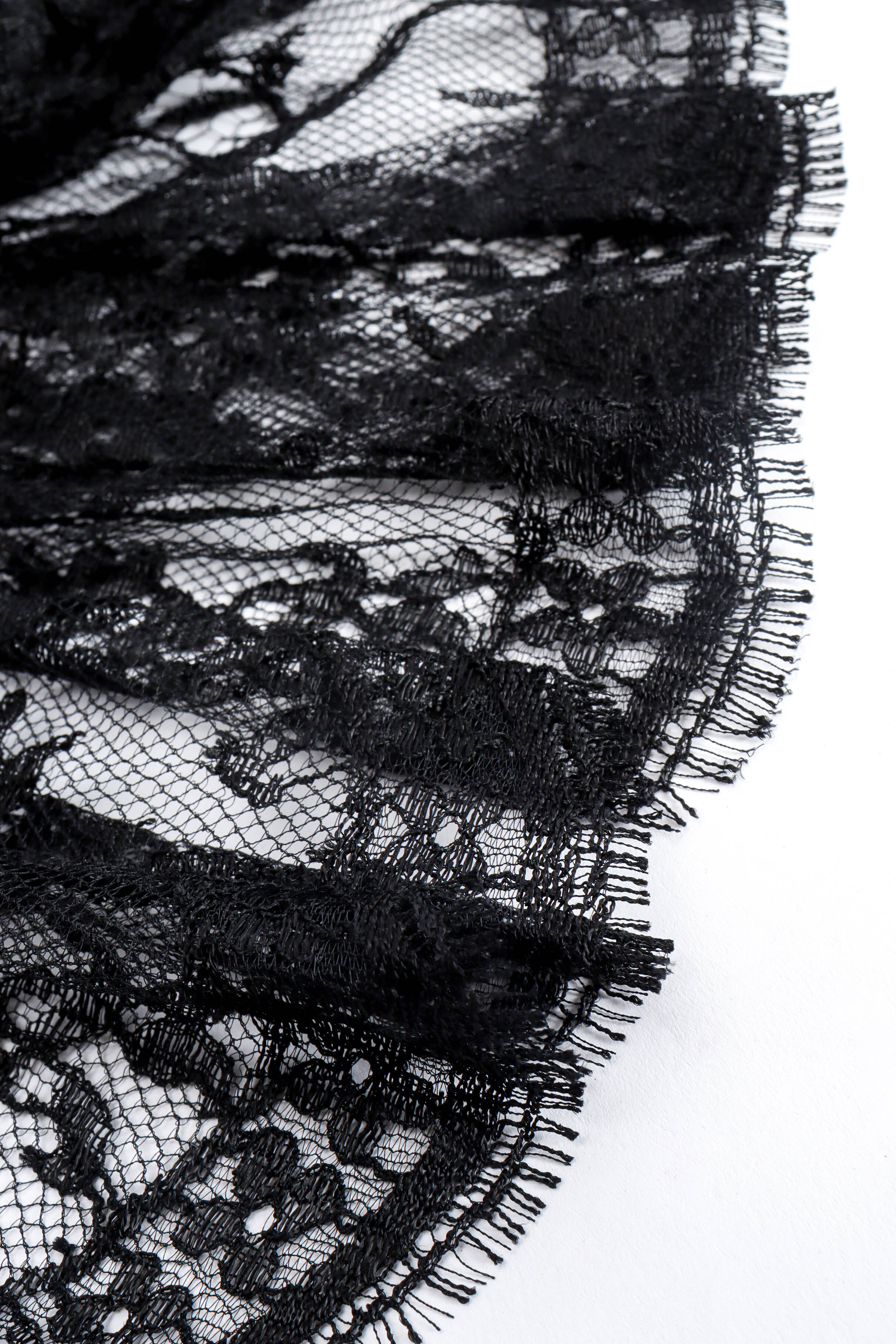 Vintage Emanuel Ungaro Bow Sheer Lace Dress lace fringe detail  @ Recess LA