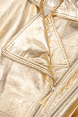 Recess Designer Consignment Vintage Emanuel Ungaro Gold Leather Biker Jacket Los Angeles Resale