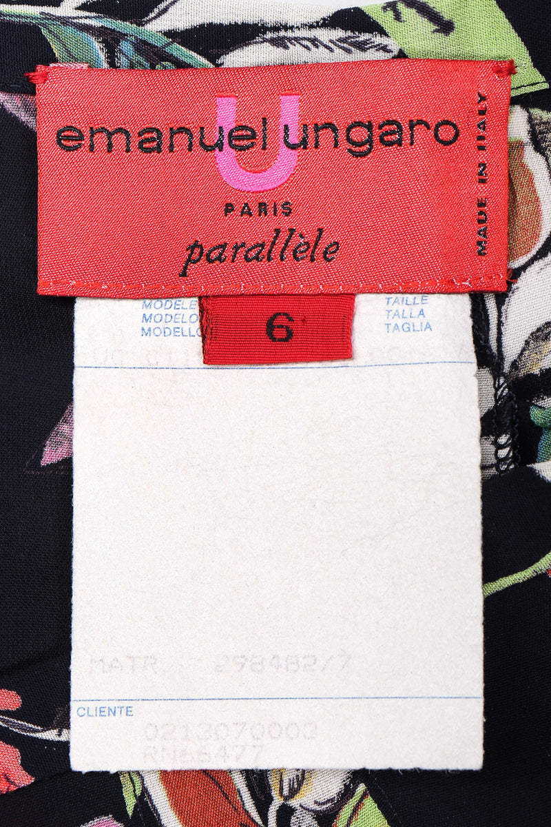 Recess Designer Consignment Vintage Emanuel Ungaro Parallèle Contrast Floral Top & Pant Set Los Angeles Resale Recycled