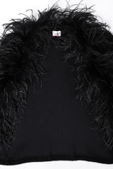 Recess Los Angeles Vintage Emanuel Ungaro Liberté Ribbed Feather Trim Cardigan Sweater