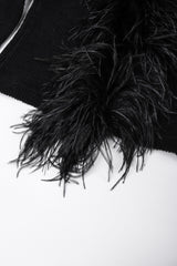 Recess Los Angeles Vintage Emanuel Ungaro Liberté Ribbed Feather Trim Cardigan Sweater