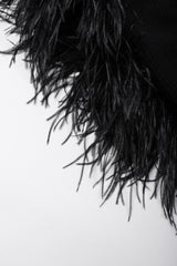 Recess Los Angeles Vintage Emanuel Ungaro Liberté Ribbed Feather Trim Cardigan Sweater