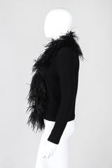 Recess Los Angeles Vintage Emanuel Ungaro Liberté Ribbed Feather Trim Cardigan Sweater