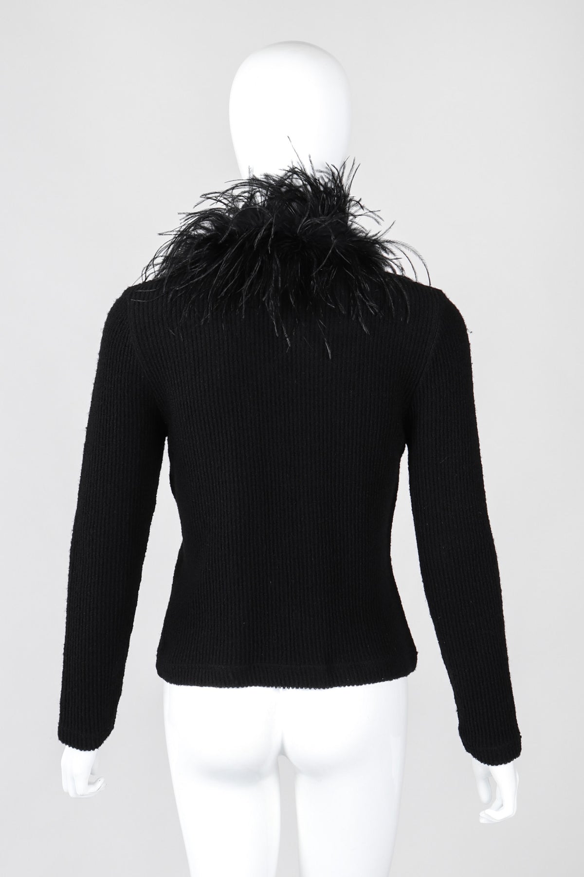 Feather trim cardigan sale
