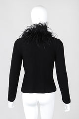 Recess Los Angeles Vintage Emanuel Ungaro Liberté Ribbed Feather Trim Cardigan Sweater