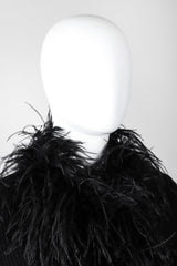 Recess Los Angeles Vintage Emanuel Ungaro Liberté Ribbed Feather Trim Cardigan Sweater