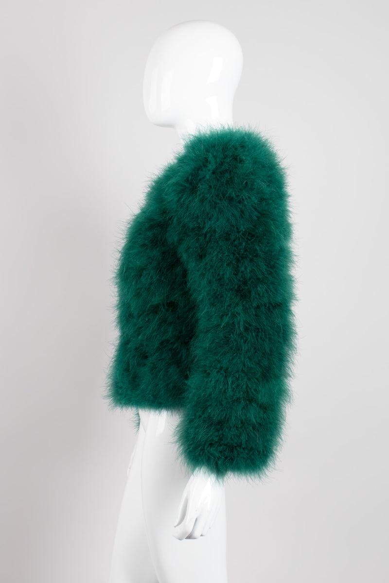 Evergreen Vintage Chubby Marabou Feather Jacket