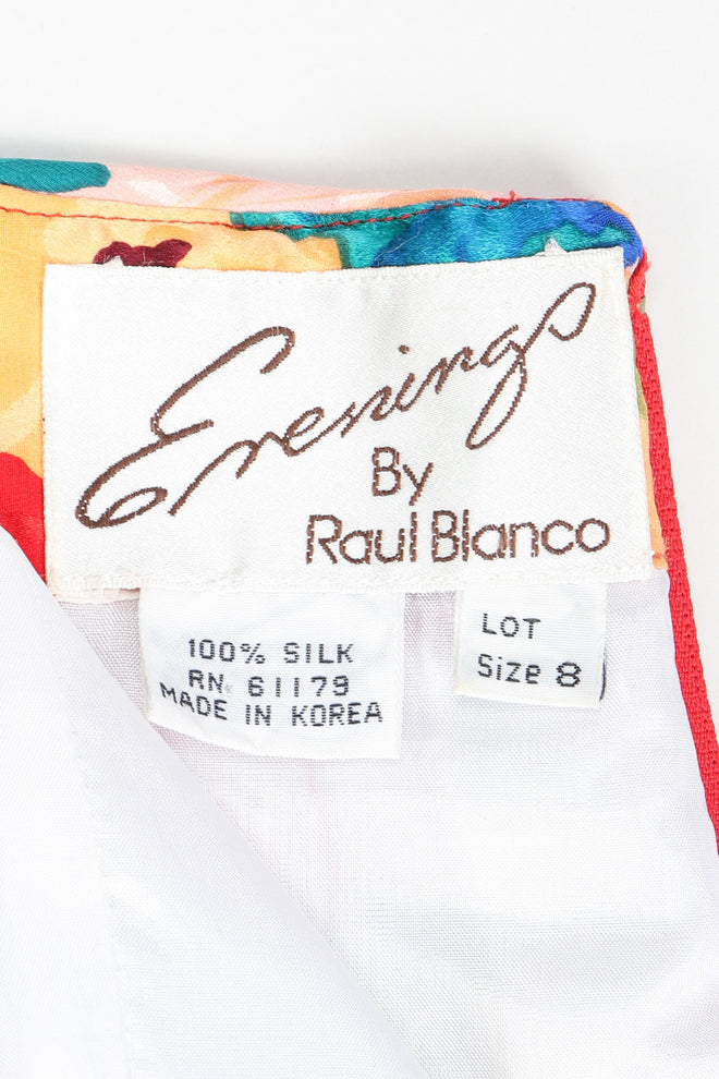 Recess Los Angeles Vintage Evenings by Raul Blanco Evenings Ruched Floral Puff Sleeve Bubble Dress