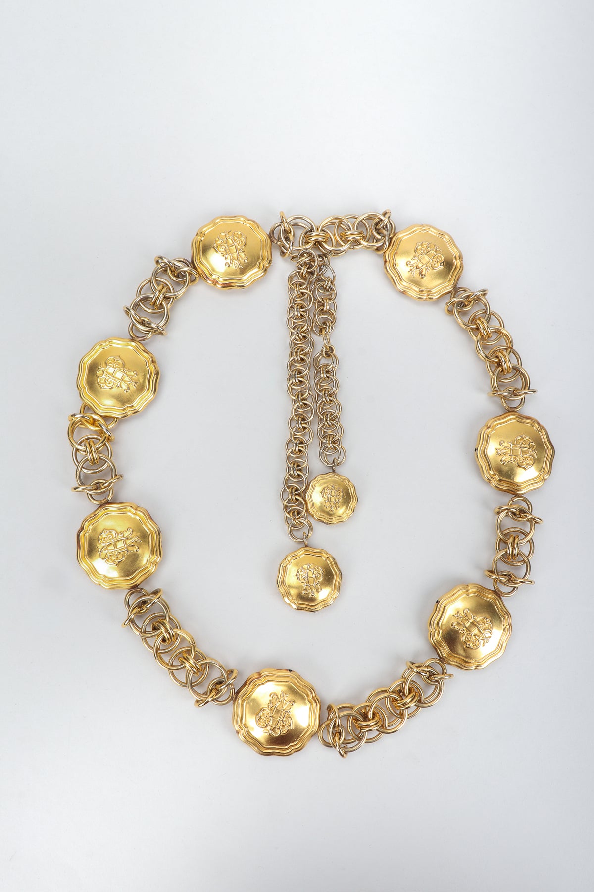 Vintage Emilio Pucci Gold Medallion Logo Chain Belt – Recess