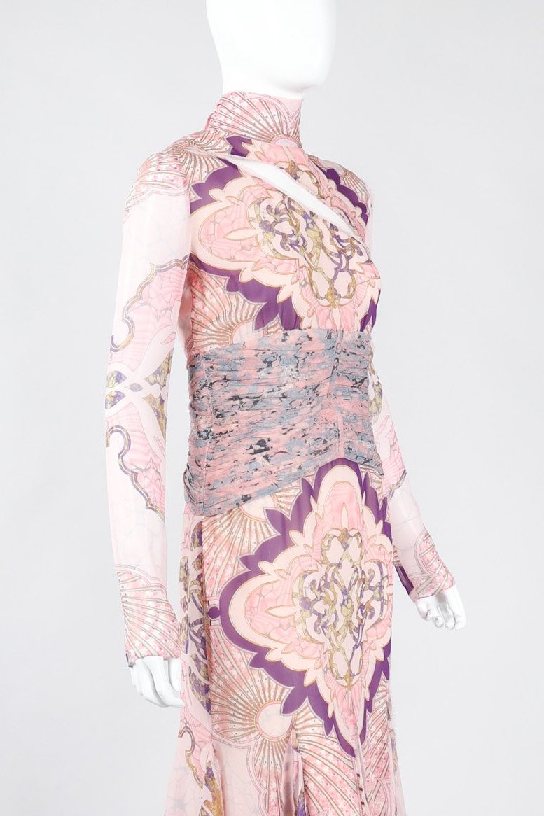 Recess Los Angeles Vintage Emilio Pucci Slashed Chiffon Cutout Dress