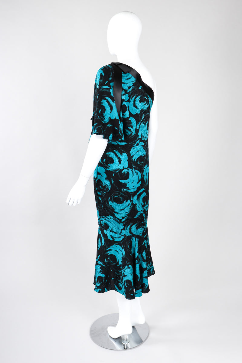 Recess Los Angeles Vintage Emilio One-Shoulder Floral Flounce Dress