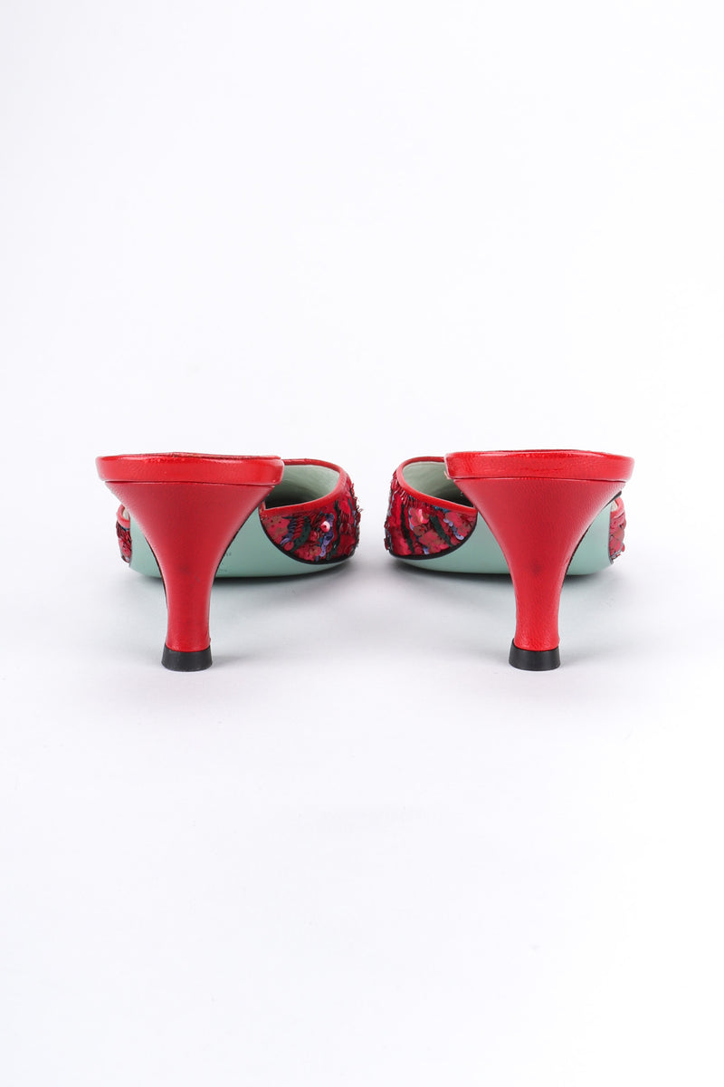 Recess Los Angeles Vintage Paul Smith for Emma Hope Sequin Swirl Kitten Heel Mule Sandals