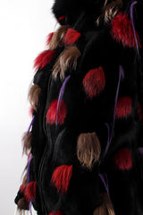 Vintage Emporio Armani Fur Pom Zip Jacket fur detail at Recess Los Angeles