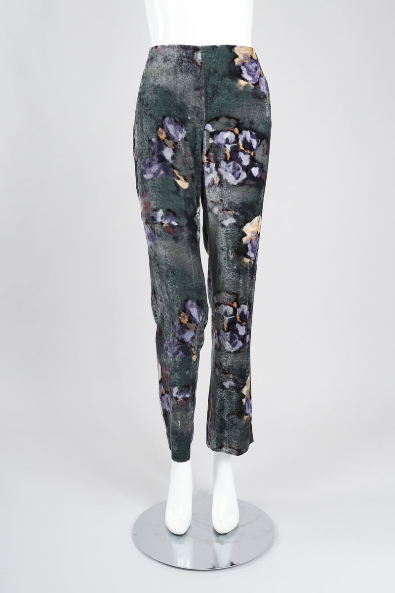 Recess Los Angeles Vintage Emporio Armani Floral Velvet Tuxedo Jacket and Pant Suit Set